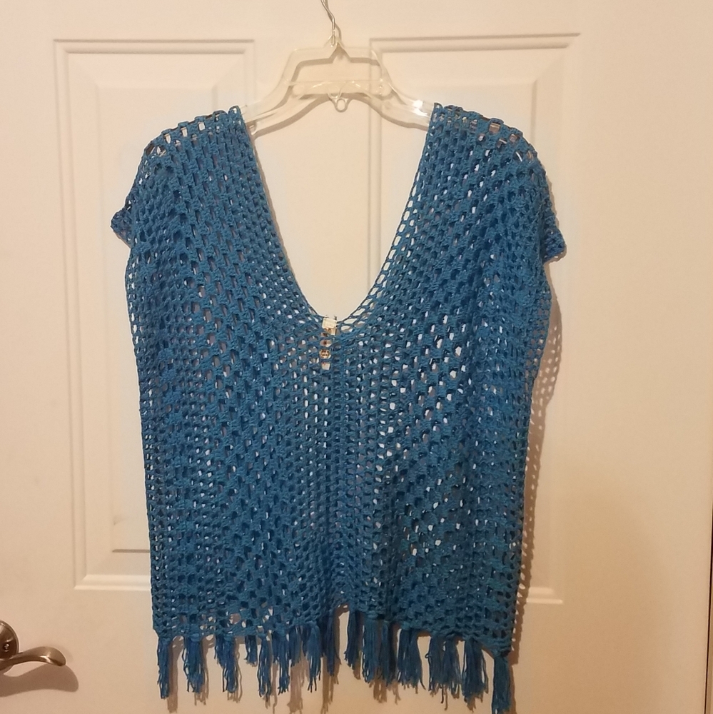 Shoreline L / XL bright teal cover up - Picture 1 of 4